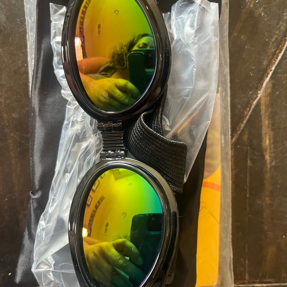 Black “Doggles” Dog Goggles with Reflective Lenses